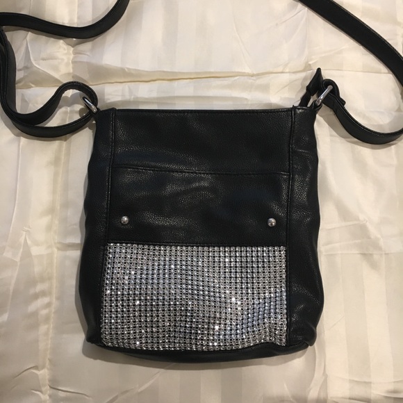 Fashion black/rhinestone crossbody - Picture 2 of 3